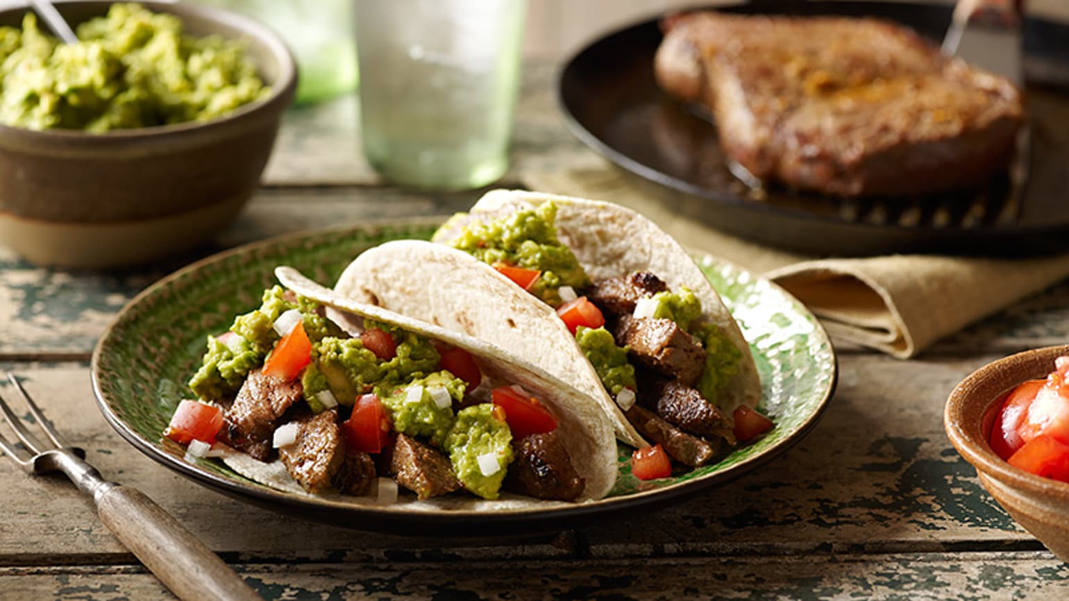 steak carne asada soft tacos